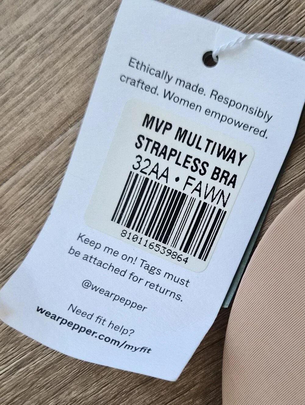 NWT Pepper Everyday Strap or Strapless Nude T-Shirt Bra